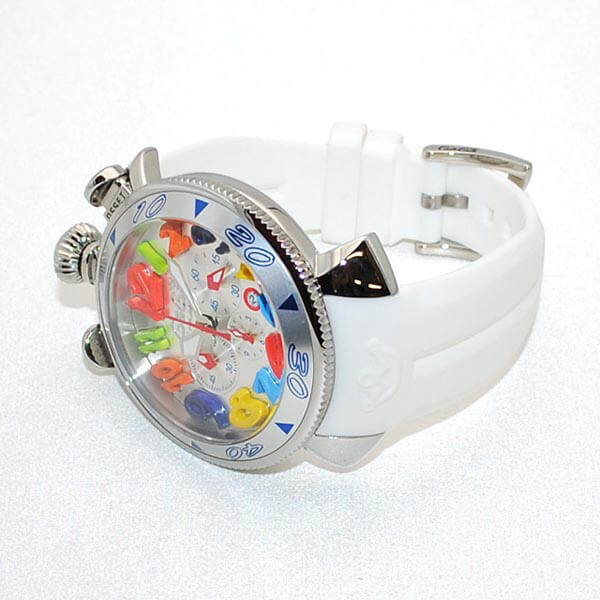 GaGa MILANO （ガガミラノ） 時計 腕時計 クロノ 48mm ホワイト ラバー/シルバー 60501 WH